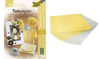 folia Tonpapierblock, DIN A4, 130 g/qm, gold und silber