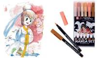SAKURA Manga Set Koi Coloring Brush, 6er Etui