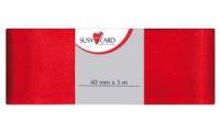 SUSY CARD Geschenkband Doppelsatin, 40 mm x 3 m, rot