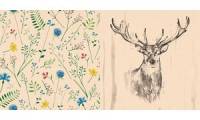 PAPSTAR Motiv Servietten Deer, 330 x 330 mm, natur