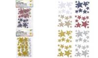 folia Moosgummi Glitter Sticker Sterne, sortiert