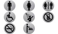helit Piktogramm the badge WC Damen & Herren, rund,silber