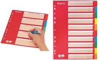 LEITZ Karton Register, blanko, A4, 10 teilig, mehrfarbig