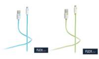 FLEXLINE Daten & Ladekabel, USB A USB B, grün, 0,9 m