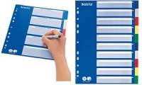 LEITZ Kunststoff Register, blanko, A4, 10 teilig, farbig