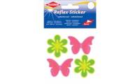 KLEIBER Reflex Sticker Blume & Schmetterling, gelb/pink