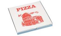 STARPAK Pizzakarton eckig, 330 x 330 x 30 mm, weiß/rot