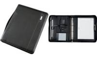 Alassio Tablet PC Organizer A4 SALERNO, Lederimitat, schwarz
