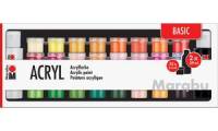 Marabu Acrylfarben Set BASIC, 32 x 3,5 ml / 2 x 59 ml
