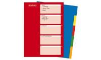 herlitz Kunststoff Register, blanko, A4, farbig, 10 teilig
