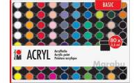 Marabu Acrylfarben Set BASIC, 80 x 3,5 ml